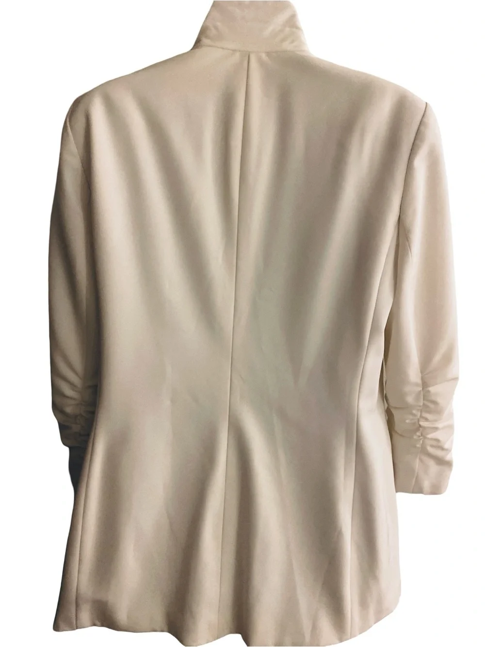 Peace of Cloth Ivory Single-Button Women's Blazer-8 ruched sleeves